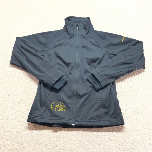Columbia Jackets & Blazers - Columbia Softshell Jacket Women Small Black Iowa Hawkeyes Full Zip NCAA XL6795